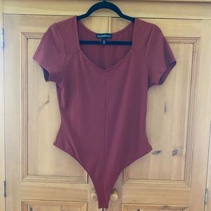 Maroon Short Sleeve Bodysuit